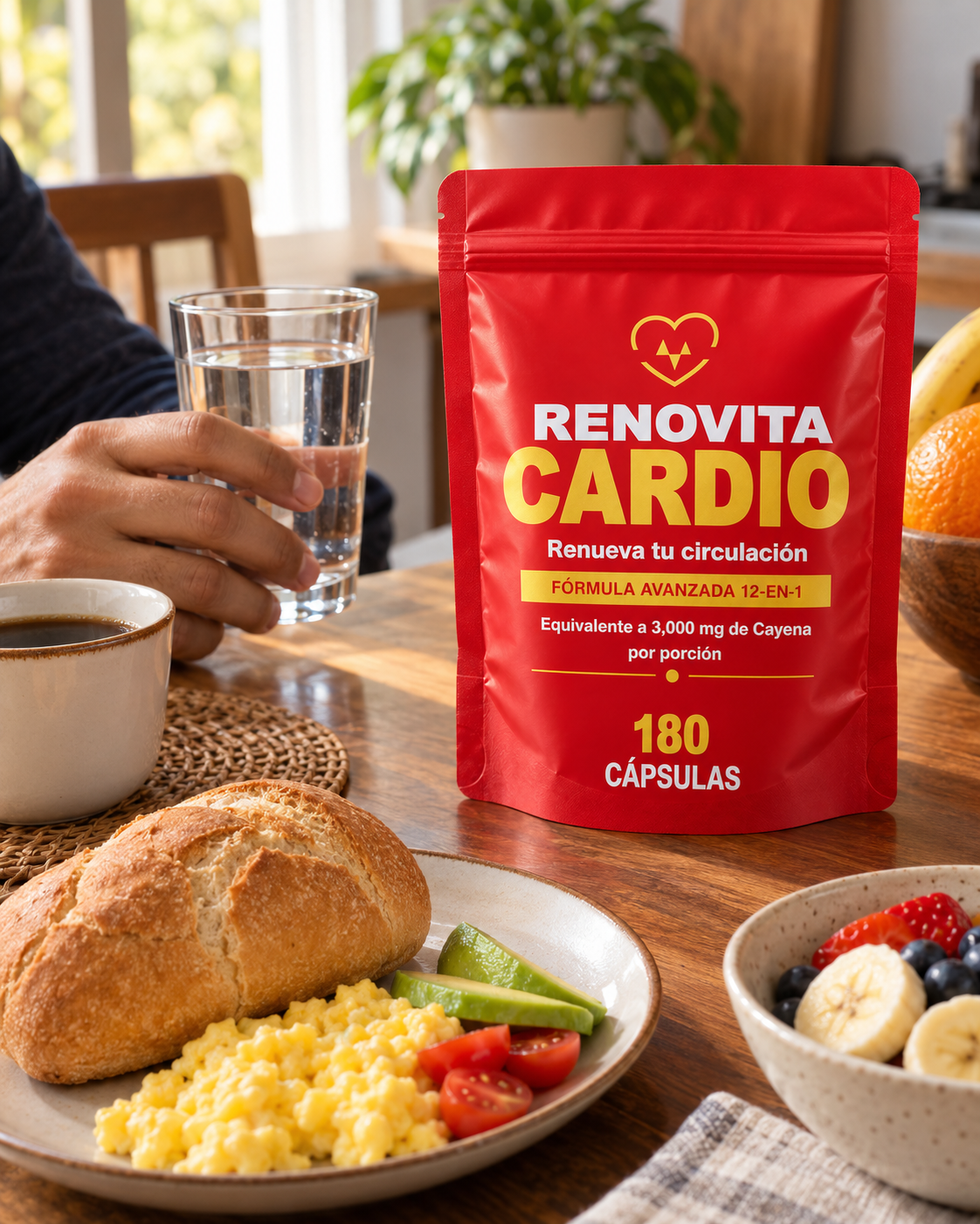 Renovita Cardio — Fórmula 12 en 1 con Capsaicina de Cayena (prueba)