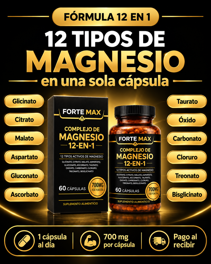 FORTE MAX | Complejo de Magnesio 12 en 1 – 60 cápsulas (PRUEBA)