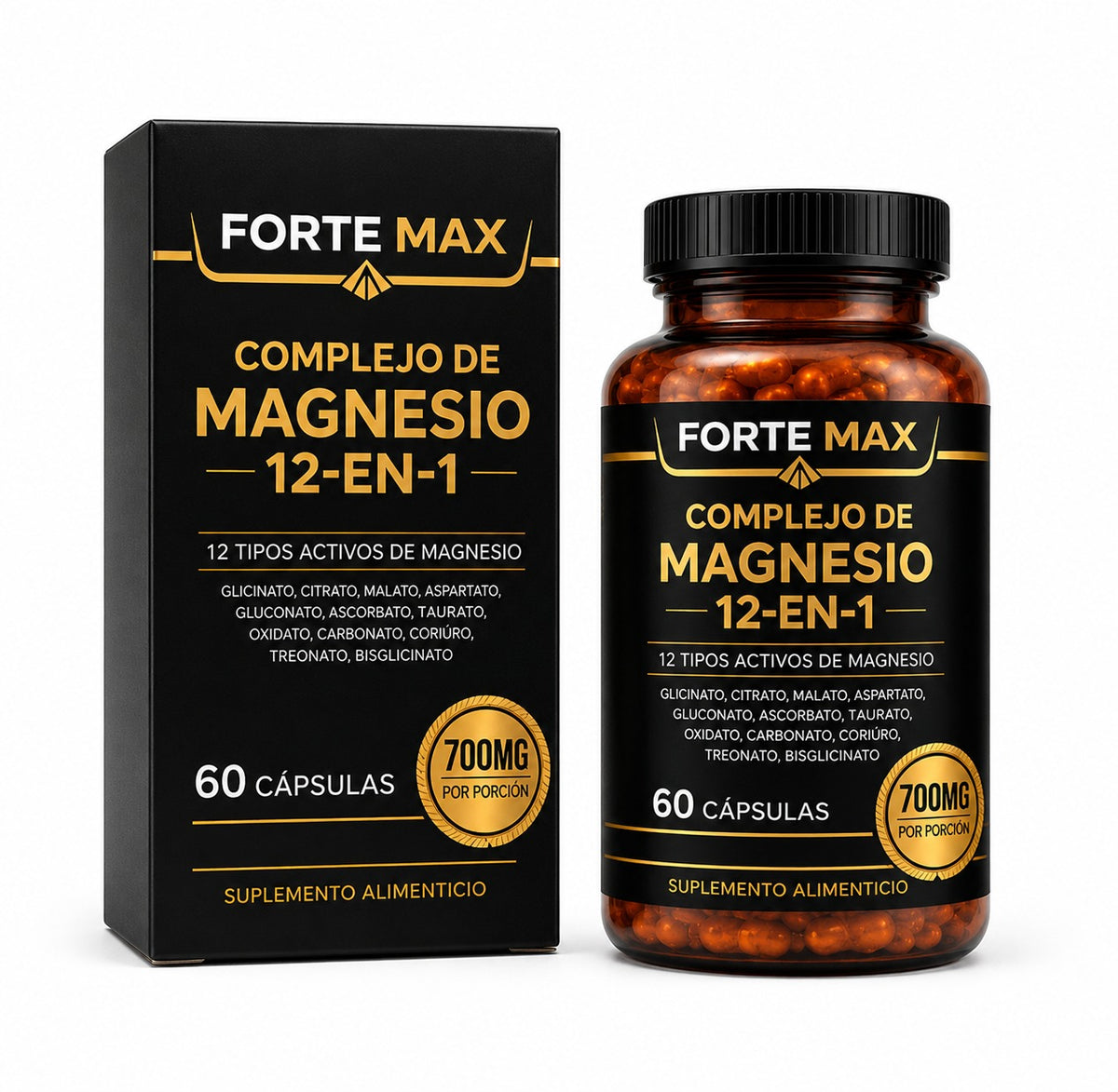 FORTE MAX | Complejo de Magnesio 12 en 1 – 60 cápsulas (PRUEBA)
